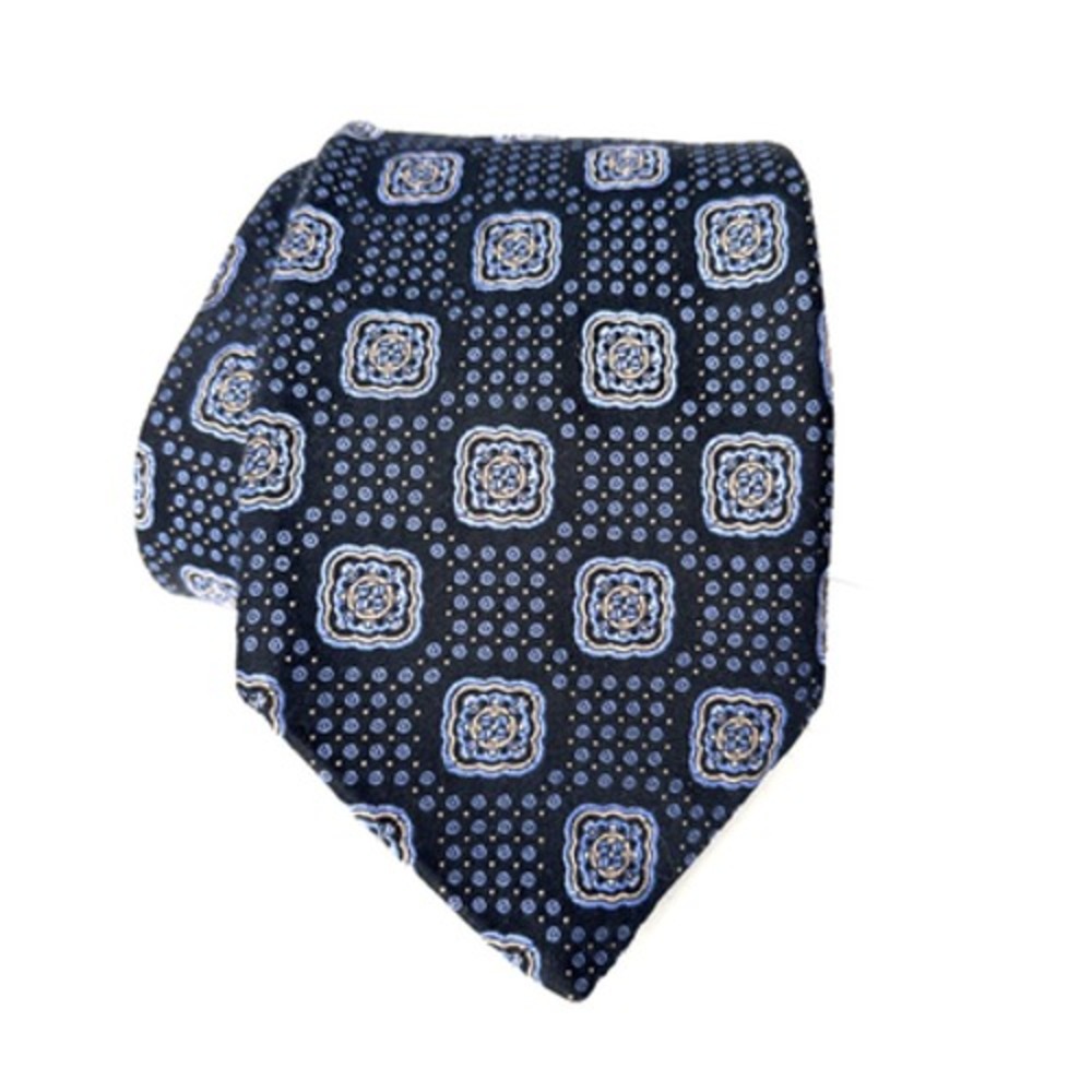 Robert Talbott Best of Class Silk Tie Blue Medallion Bold Jaquard